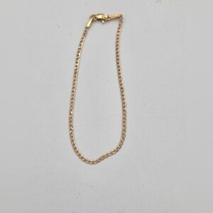 10k Yellow Gold Dainty Cuban Link Chain Bracelet